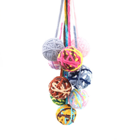 balle jouet pour chat, balle jouet en laine pour chat avec clochette et peluche