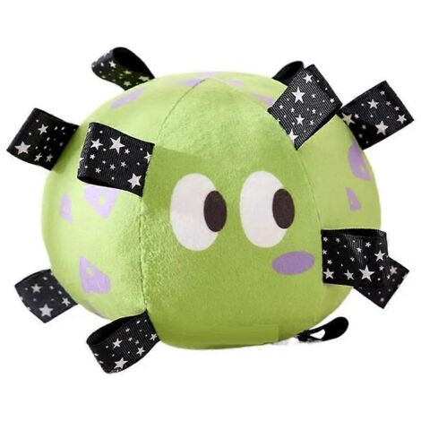 Balle jouet vocale pour chien en peluche, jouet interactif amusant pour animaux de compagnie avec clochettes--