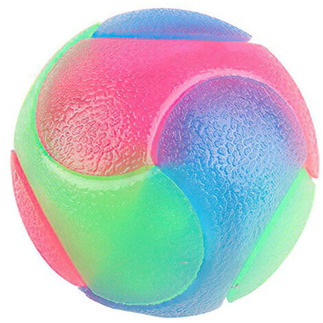 Balle lumineuse pour chien LED, jouet élastique clignotant pour chien et chat, balle fluorescente pour animaux de compagnie