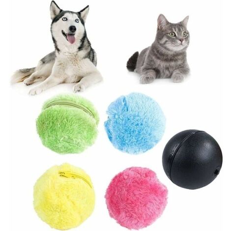 Balle Magique pour Chiens Balle pour Chat Balle Roulante Active pour Chiens, 1 Jeu de Balles éLectriques en Peluche Jouet Intera