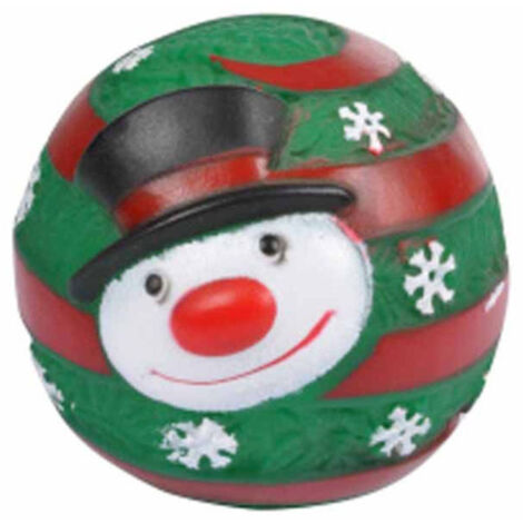Balle pour Chien "Bonhomme de Neige" 9cm Vert