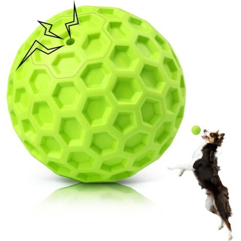 Balle pour chien verte petite 55 mm jouet pour chien jouet à mâcher pour chien robuste balle son grincement des dents jouet pour animaux de compagnie
