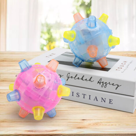 Balle rebondissante lumineuse et musicale pour chien - Jouet LED interactif avec lumière et son pour animaux de compagnie