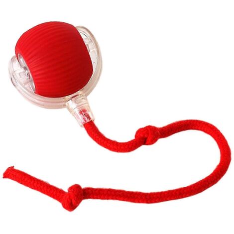 Balle roulante pour chat avec évitement automatique d'obstacles - Accessoire pour animaux de compagnie rouge