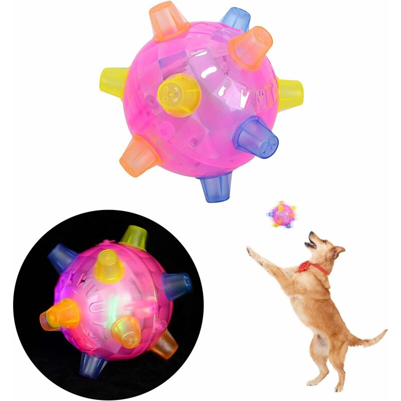 Balle Sauteuse à LED, Animaux Chats Balles Sauteuse à LED Boule de Saut Clignotant pour Chiens et Chats Animal Domestique Couleur aléatoire