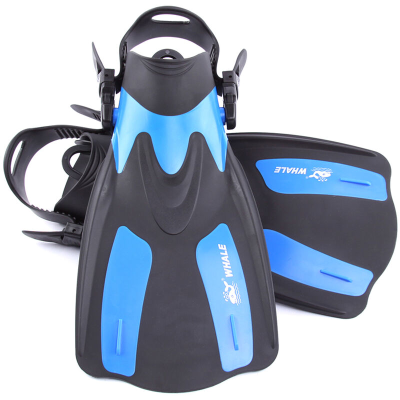 

BALLENA Adultos Esnorquel Corto Aletas de natacion Aletas con talon ajustable Deportes acuaticos,M, azul