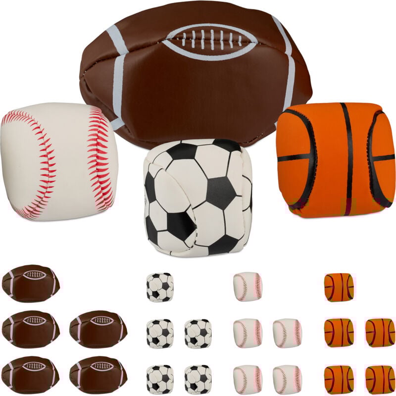 Balle de jonglage, lot pratique de 24, pour débutants et professionnels, remplie de perles, multicolore - Relaxdays