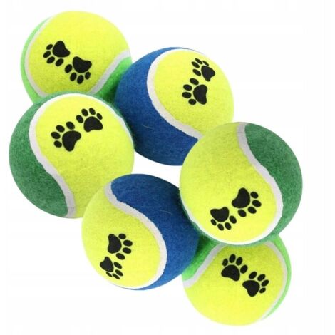 BALLES DE TENNIS RÉSISTANTES POUR CHIENS - JOUET POUR CHIENS (LOT DE 6)