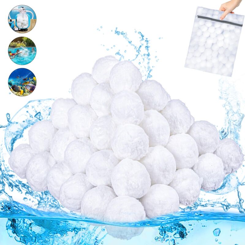 Balles Filtrantes, 1500g Boules de Filtre de Piscine Peut Remplacer 54kg Sable Filtrant, Convient à Divers Systèmes de Filtration, Filtre à Sable