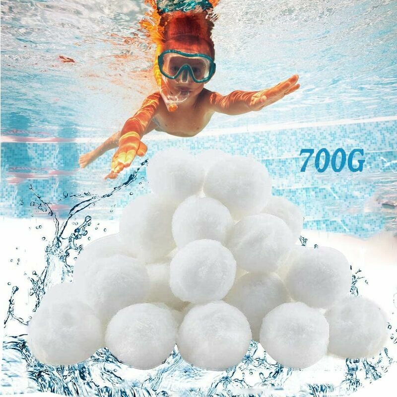 Balles Filtrantes 700g,Boules de Filtre Réutilisables de Piscine,Alternative pour 25 kg de Sable,Boules de Filtre de Piscine pour piscines intérieure