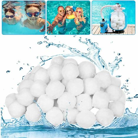 Balles Filtrantes, Boules Filtre Piscine, Balles Filtration 300g Remplacer 11kg Sable Filtrant Sable de Quartz, Systèmes de Filtration pour Extérieure Aquarium Boules Filtration Piscine