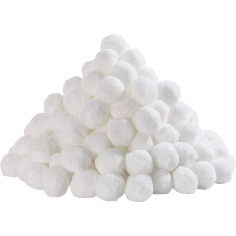 Umnuou - Balles filtrantes pour piscines intérieures et extérieures 700g 100 % polyéthylène Recyclable Blanc Remplacent Sable Filtrant Lavable et