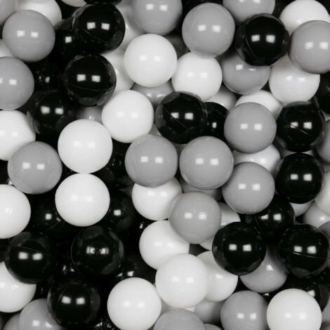 Balles jouets ø7cm 150pcs blanc, noir, gris