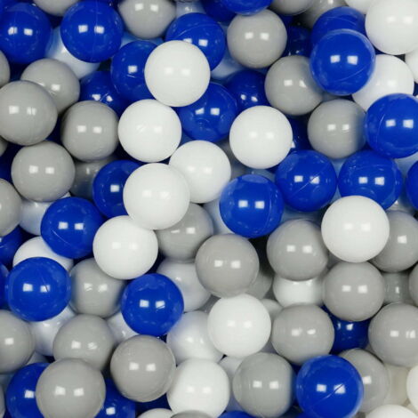 Balles jouets ø7cm 200pcs blanc, bleu, gris