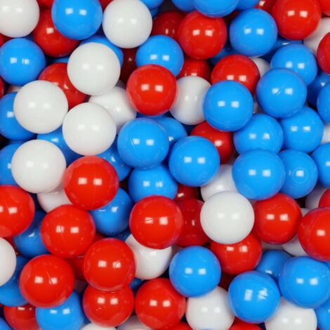 Balles jouets ø7cm 25pcs blanc, rouge, bleu