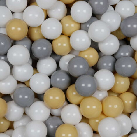 Balles jouets ø7cm 50pcs blanc, gris, beige