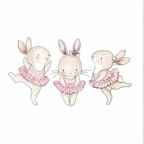 ballet lapin wall sticker animal autocollant enfants chambre décoration wall sticker auto-adhésif wall sticker