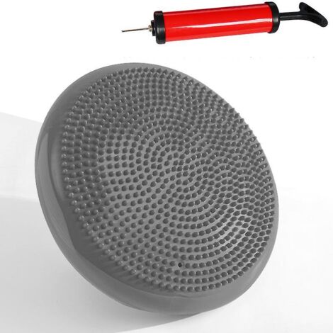 Ballon d'assise dynamique gris avec pompe, 33 cm, couleur au choix