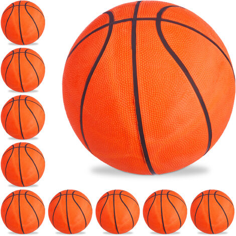 Ballon de basket, lot 10, surface pratique, valve, caoutchouc, adultes, ados, taille 7, intérieur et extérieur, orange