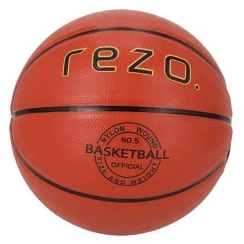 Ballon de basket-ball - REZO - Caoutchouc - Taille 5 - Marron - Polyvalent