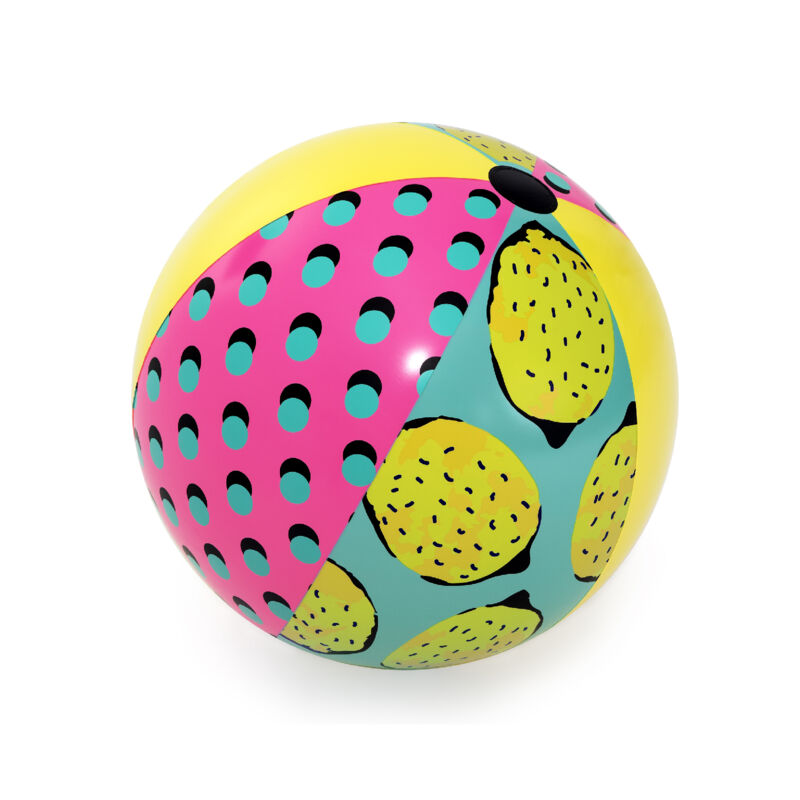 Bestway - Ballon Gonflable pour Plage ou Piscine Retro Fashion 51 cm Diamètre Multicolore avec Valve de Sécurité