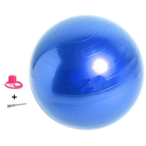 Ballon d'exercice PVC renforcé anti-éclatement 75cm pour yoga et gymnastique - Bleu