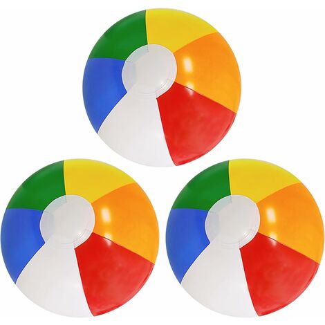 Ballon Gonflable 30 cm Ballon de Plage Gonflable d'eau Gonflable Amusant Piscine Balle Jouet pour Famille et Amis (Lot de 3)-HIASDFLS
