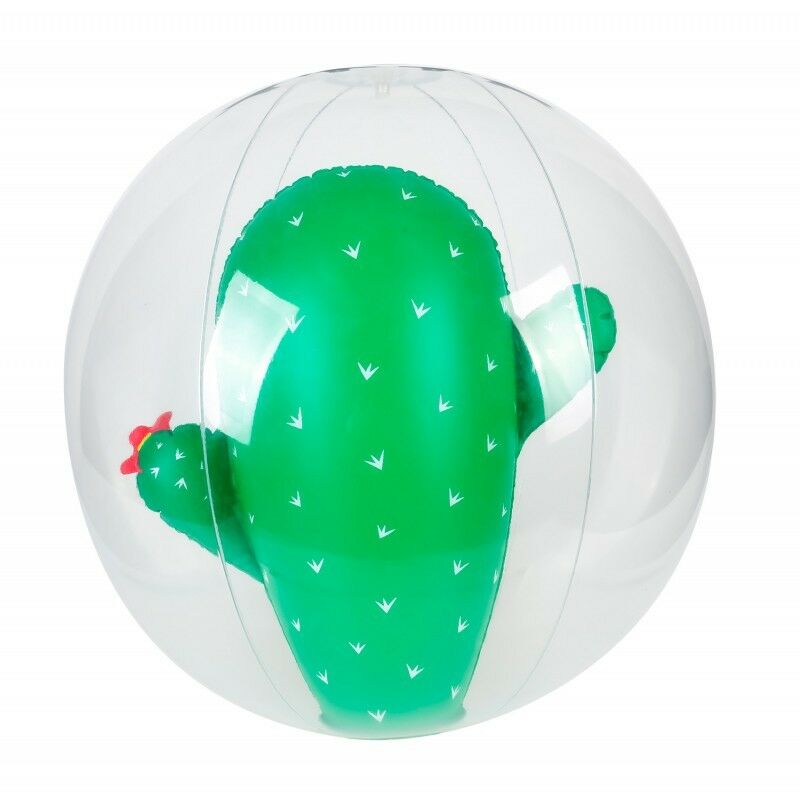 Ballon Gonflable ø41 cm pour Piscine & Plage, Accessoire d'Eau - Design Cactus - Vert