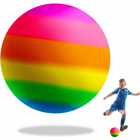 Ballon Gonflable 9 inch Kickball Balles Rebondissantes Balles Arc-en-Ciel PVC Balles Eco- Amical Ballon De Plage pour Enfants Et Adultes Intérieur Sport en Plein Air Jeu (9 inch)