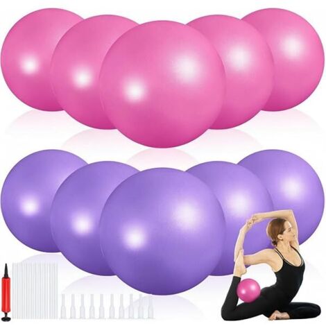 Ballon Pilates - 25 Cm - En PVC Anti-Éclatement - Pour Renforcement Du Core Et Équilibre - 10 Pièces