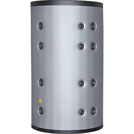Ballon-tampon 1250 litres avec 2 échangeurs de chaleur isolation gris argenté