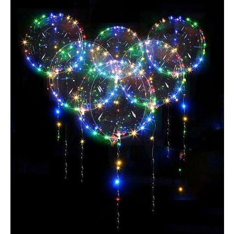 Ballons d'anniversaire 20 PCS, ballons à l'hélium de 20 pouces Ballons à LED Ballons à l'hélium colorés et lumineux pour la décoration de mariage de fête