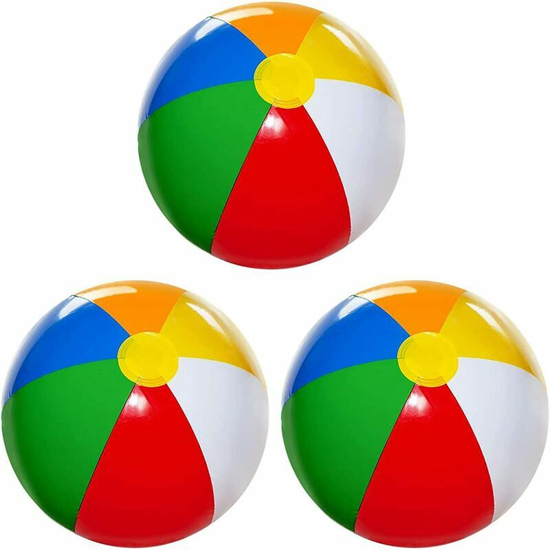 Ballons de plage [Lot de 3] Ballons de plage gonflables de 50,8 cm pour enfants – Jouets de plage pour enfants et tout-petits, jeux de piscine,