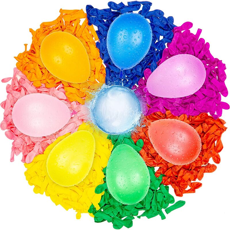 Ballons d'eau Kits de Recharge 500 Pack Colorful Bombes au Latex Jeux de Combat de l'eau Sports Splash Summer Fun pour Les Enfants et Les Adultes(B)