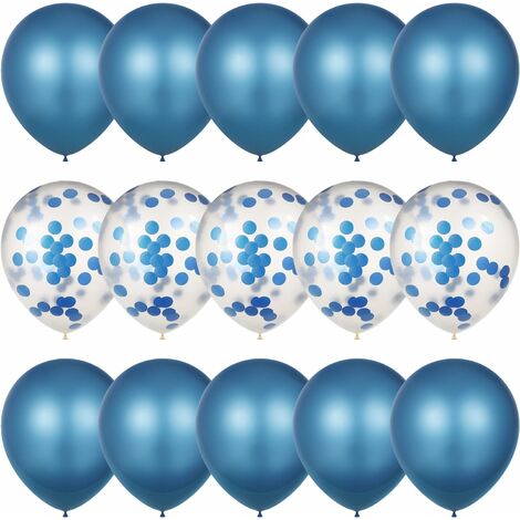 60 Pieces Ballons Bleu Blanc Rouge 10 Pouces Ballons Latex Ballon  Anniversaire Gonflable Bleu avec ruban Ballon Helium pour Garcon  Célébrations