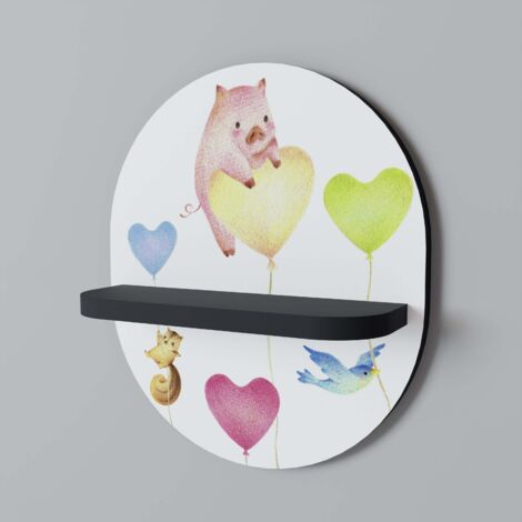 BALLOON FRIENDS Mensola ovale nera