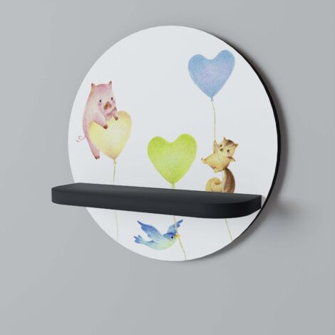 BALLOON FRIENDS Mensola rotonda nera