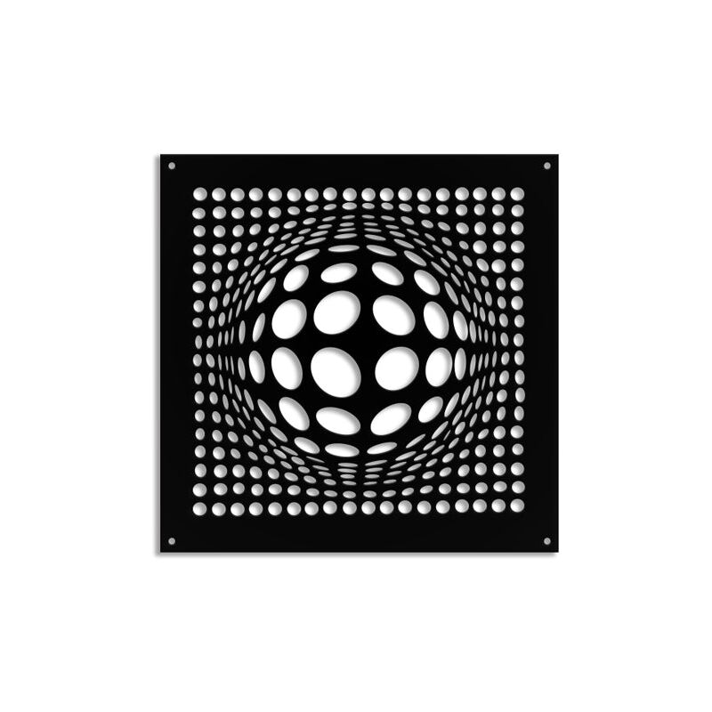Image of Balls - Pannello in pvc traforato - Parasole - Misura: 73x73 cm - Colore: nero
