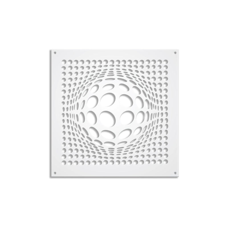 Image of BALLS - Pannello in PVC traforato - Parasole - Misura: 73x73 cm - Colore: bianco