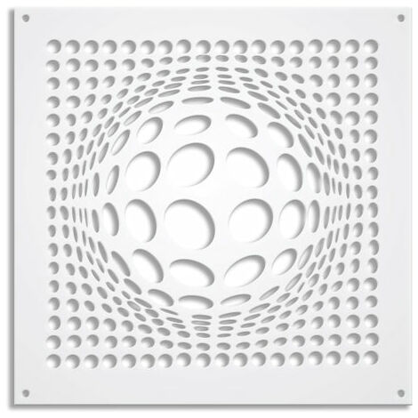 BALLS - Pannello in PVC traforato - Parasole - Colore: bianco - Misura: 48x48 cm