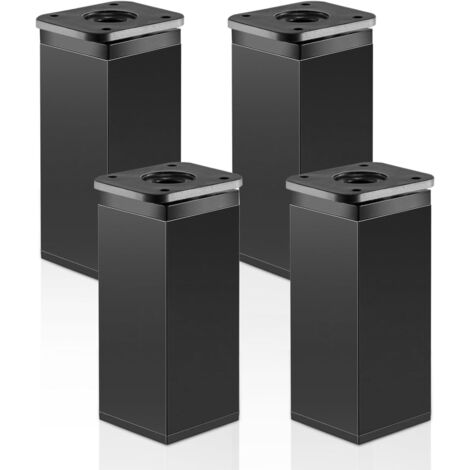 BALLSHOP 4 Stück Möbelfüße Verstellbar, 40 x 40 x 100mm (+20mm) Höhenverstellbar Vierkant-Profil Schrankfüsse, Füße Möbel mit Elegantes Design für Schränke Kommode Sofa