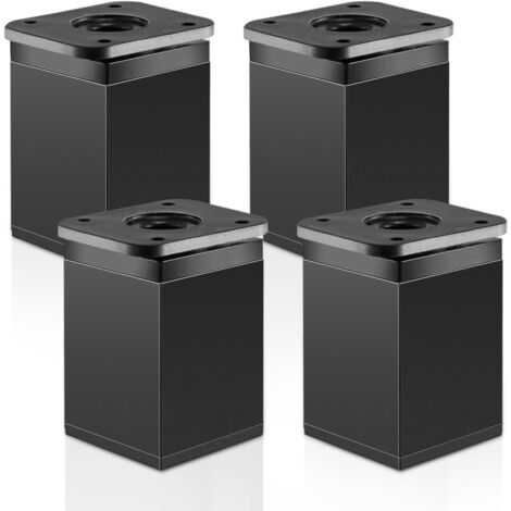 BALLSHOP 4 Stück Möbelfüße Verstellbar, 40 x 40 x 60mm (+20mm) Höhenverstellbar Vierkant-Profil Schrankfüsse, Füße Möbel mit Elegantes Design für Schränke Kommode Sofa