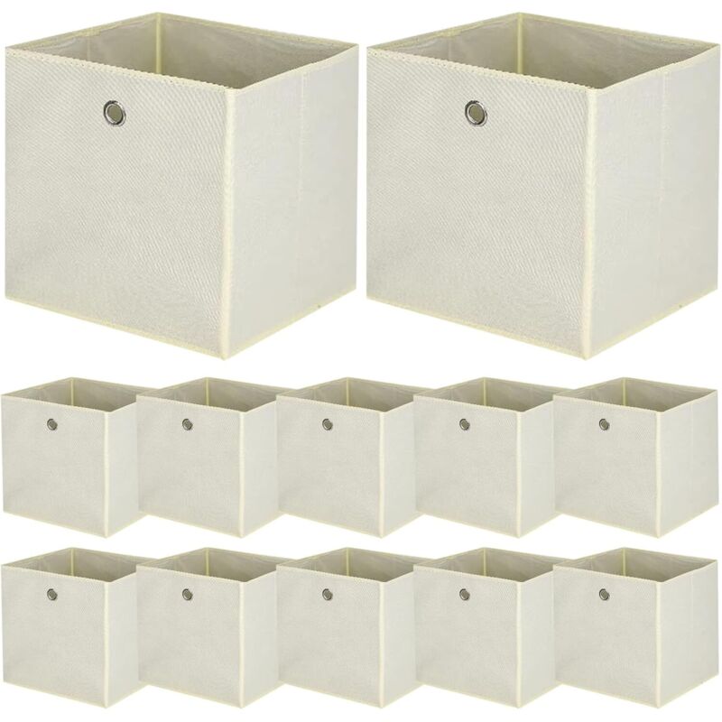 BALLSHOP Lot de 4/8/10/12 Cubes de Rangement, bacs cubiques de rangement pliables, pour Jouets, Vêtements, Chambre d'enfant - 32 x 32 x 32