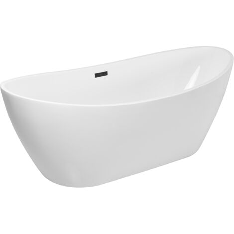 Balneo Baignoire autoportante 170x72cm, accessoires noir, Acrylique thermoformé 3.5mm, avec pieds réglables, PARMA