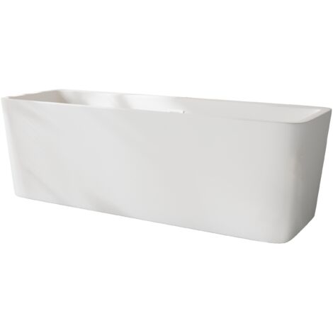 Balneo Baignoire autoportante 170x80cm, rectangulaire, accessoires blanc, Acrylique thermoformé 3.5mm, avec pieds réglables, ROMA