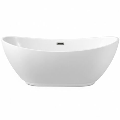 BALNEO – baignoire îlot 170x72 cm PARMA avec cache trop-plein et bonde anthracite