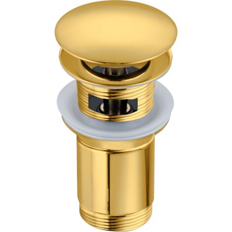 Balneo Bonde clic-clac avec trop-plein, pour lavabo, finition gold, laiton