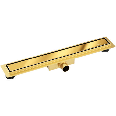 BALNEO - Caniveau de douche 100 cm - 2 en 1 Canal de douche 100cm avec Siphon DUPLEX NEXT - Caniveau linéaire acier inoxydable AISI 304 Or Miroir
