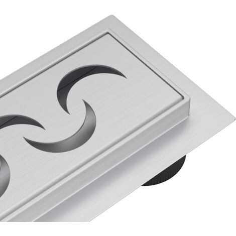BALNEO - Caniveau de douche 90 cm - Canal de douche 90cm avec Siphon Decor Next Moon - Caniveau linéaire acier inoxydable AISI 304 Panel décoratif
