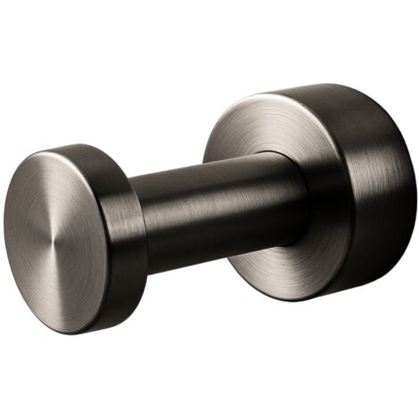 BALNEO - crochet porte-serviettes en acier inox anthracite Gun Metal - crochet de salle de bain QUBE inoxydable - patère murale pour salle de bain